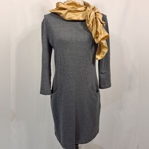 Gap Grey Cotton Long Sleeve Dress